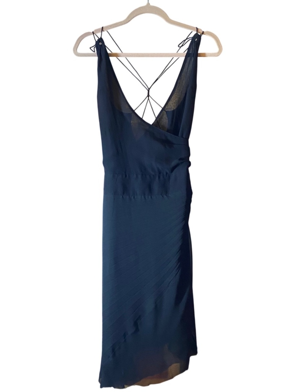 VTG Patrizia Pepe 100% Silk Plissé Slip Dress • Y2K Archival Asymmetrical NWOT 4